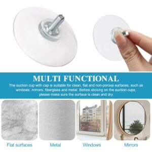 LVOERTUIG Suction Cup,8PCS Glass Suction Pads,Screw Suction Cup,Non-Slip Shower Caddy Connectors Suction Cups,Durable Strong Adhesive Suction Holder for Kitchen Bathroom Window Glass Door(Clear)