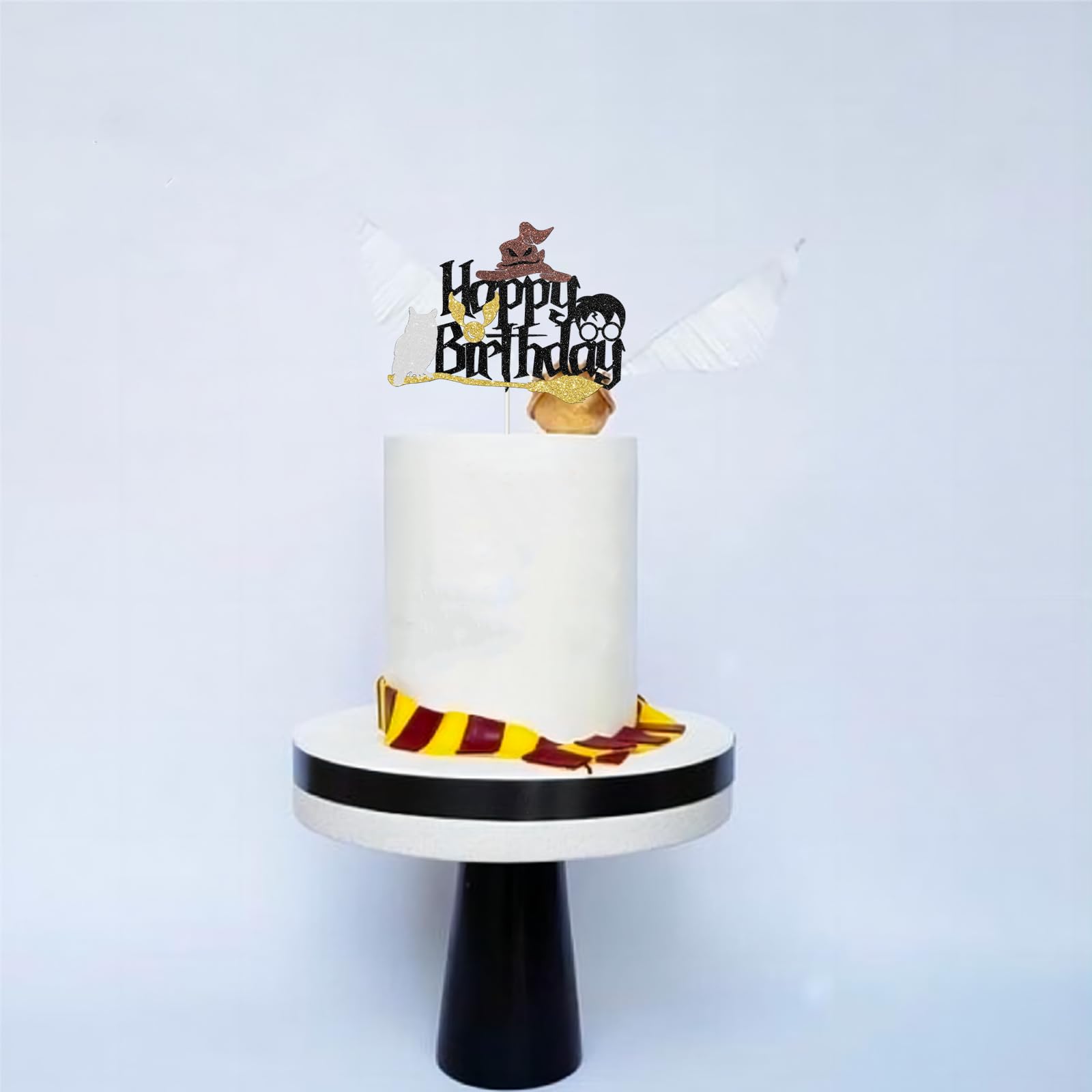 ShuanQ Harry Happy Birthday Cake Topper Magic Themed Cake Decor for Kids Boys Girls Birthday Party Decoration Welcome Baby Muggle Baby Shower Party Supplies