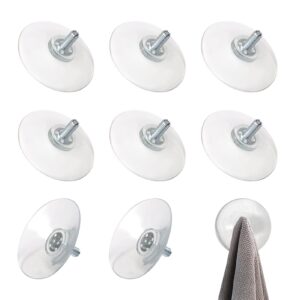 lvoertuig suction cup,8pcs glass suction pads,screw suction cup,non-slip shower caddy connectors suction cups,durable strong adhesive suction holder for kitchen bathroom window glass door(clear)