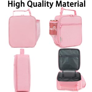 GYEUKHAM Lunch Box for Kids Boys Girls Men Women, Insulated Small Soft Cooler Lunch Bag Kit for School Work Picnic Travel - Reusable Portable lunchbox, Pink