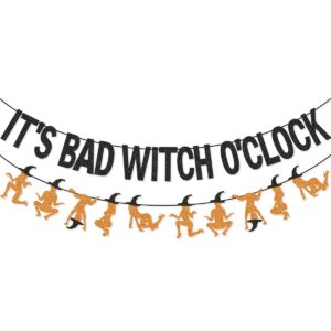 it's bad witch o'clock banner garland for halloween bachelorette party decorations