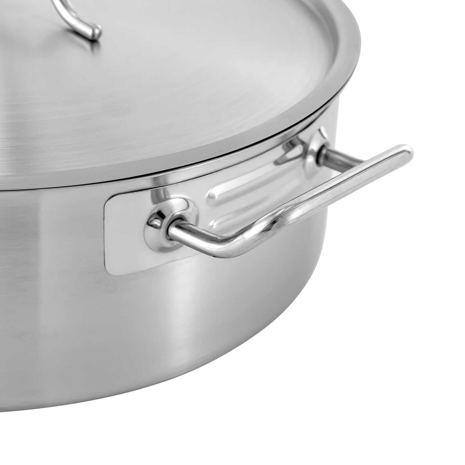 LYNICESHOP Stock Pot, 11 Qt Stock Pot Stainless Steel Large Kitchen Soup Cookware with Glass Lid Food Grade Heavy Duty Induction Large Stock Pot Simmering Pot Healthy Cookware Stockpots