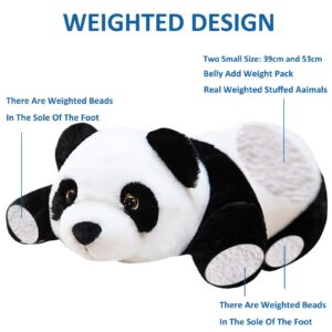 Hronsa Weighted Stuffed Animals, 15.3" Weighted Panda Plush Toy Cute Panda Weighted Plush Animals Pillow Gifts for Kids Adults Birthday, Valentine's Day