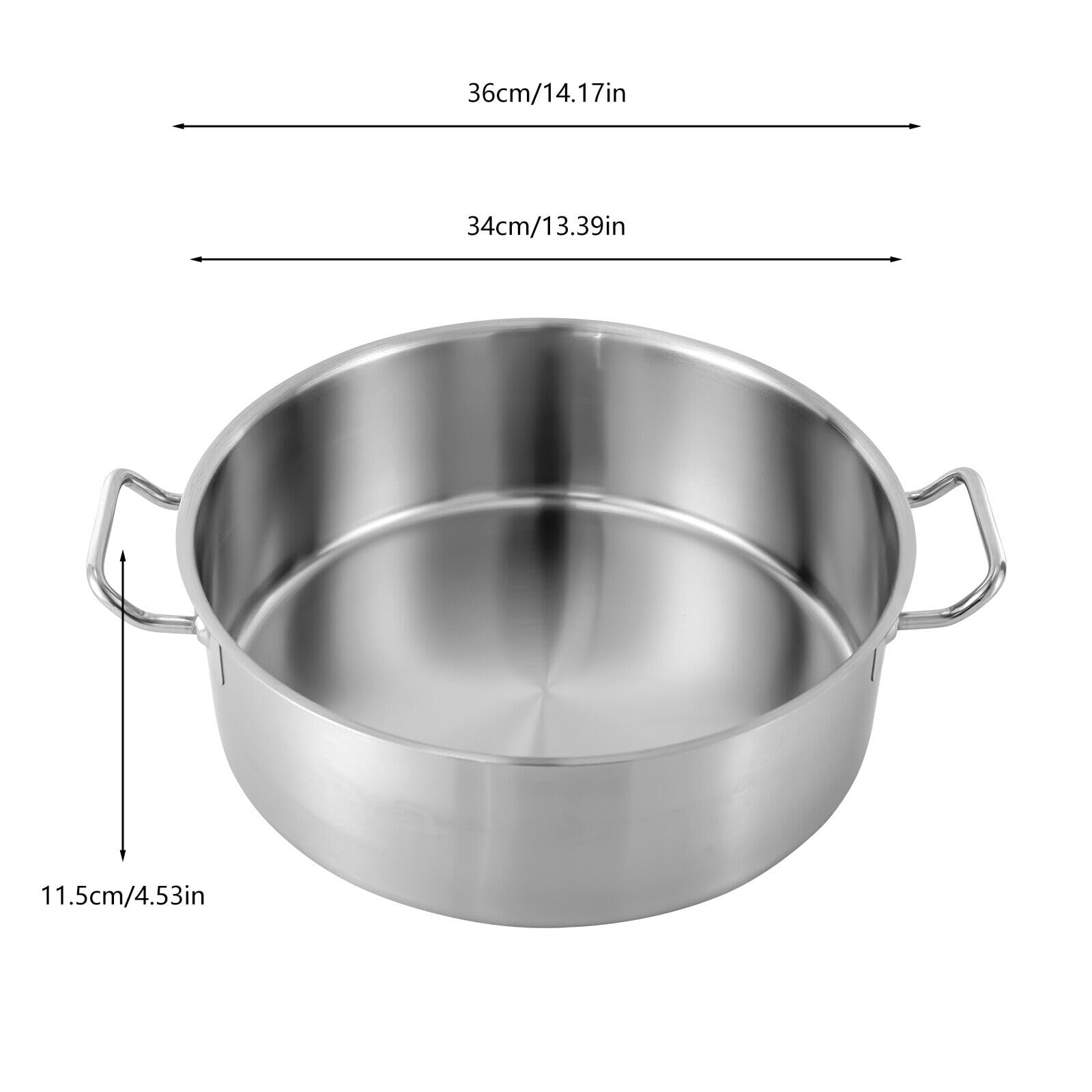 LYNICESHOP Stock Pot, 11 Qt Stock Pot Stainless Steel Large Kitchen Soup Cookware with Glass Lid Food Grade Heavy Duty Induction Large Stock Pot Simmering Pot Healthy Cookware Stockpots