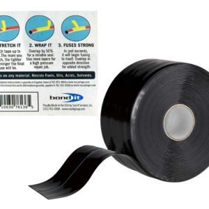 Rescue Tape, Self-Fusing Silicone Tape, Emergency Plumbing Pipe & Radiator Hose Repair, Electrical Insulation, 1" Width x 36' Length x 0.02" Thick, Black