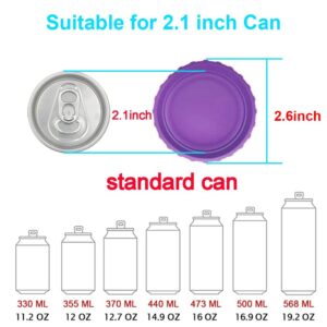 6 Pack Silicone Soda Can Lids, 6 Color BPA-Free Reusable Silicone Can Covers, Can Stopper or Protector For Soda, Beer, Drink, Juice, Coke, Beverage, Fits Standard Cans