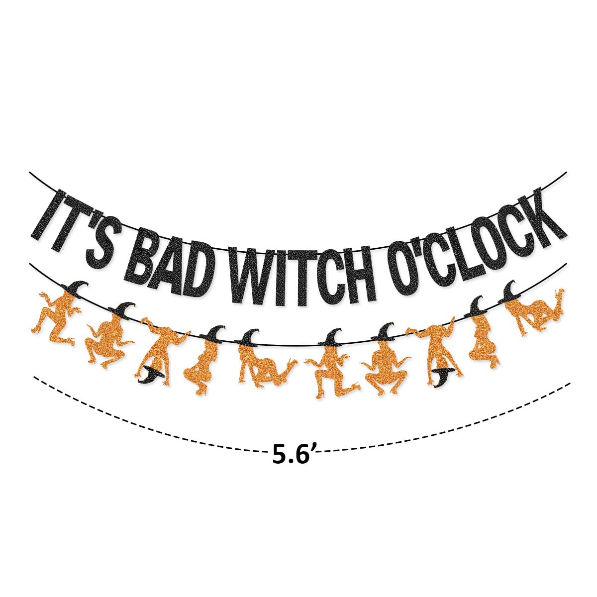 It's Bad Witch O'clock Banner Garland for Halloween Bachelorette Party Decorations