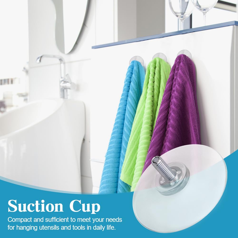 LVOERTUIG Suction Cup,8PCS Glass Suction Pads,Screw Suction Cup,Non-Slip Shower Caddy Connectors Suction Cups,Durable Strong Adhesive Suction Holder for Kitchen Bathroom Window Glass Door(Clear)