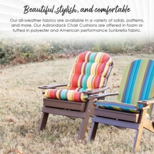 RSH Decor: Tufted Adirondack Chair Cushion | 42.5” x 21” | All-Weather Spun Fabric | Water and Fade-Resistant | Outdoor Cushion for Patio Furniture | Blooms Matte Black