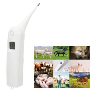 Zerodis Pig Thermometer Electronic LCD Pet Veterinary Thermometer with Memory Function for Dogs Cats Pet Dog Thermometer Horse Anus Thermometer Fast Digital Veterinary Thermometer