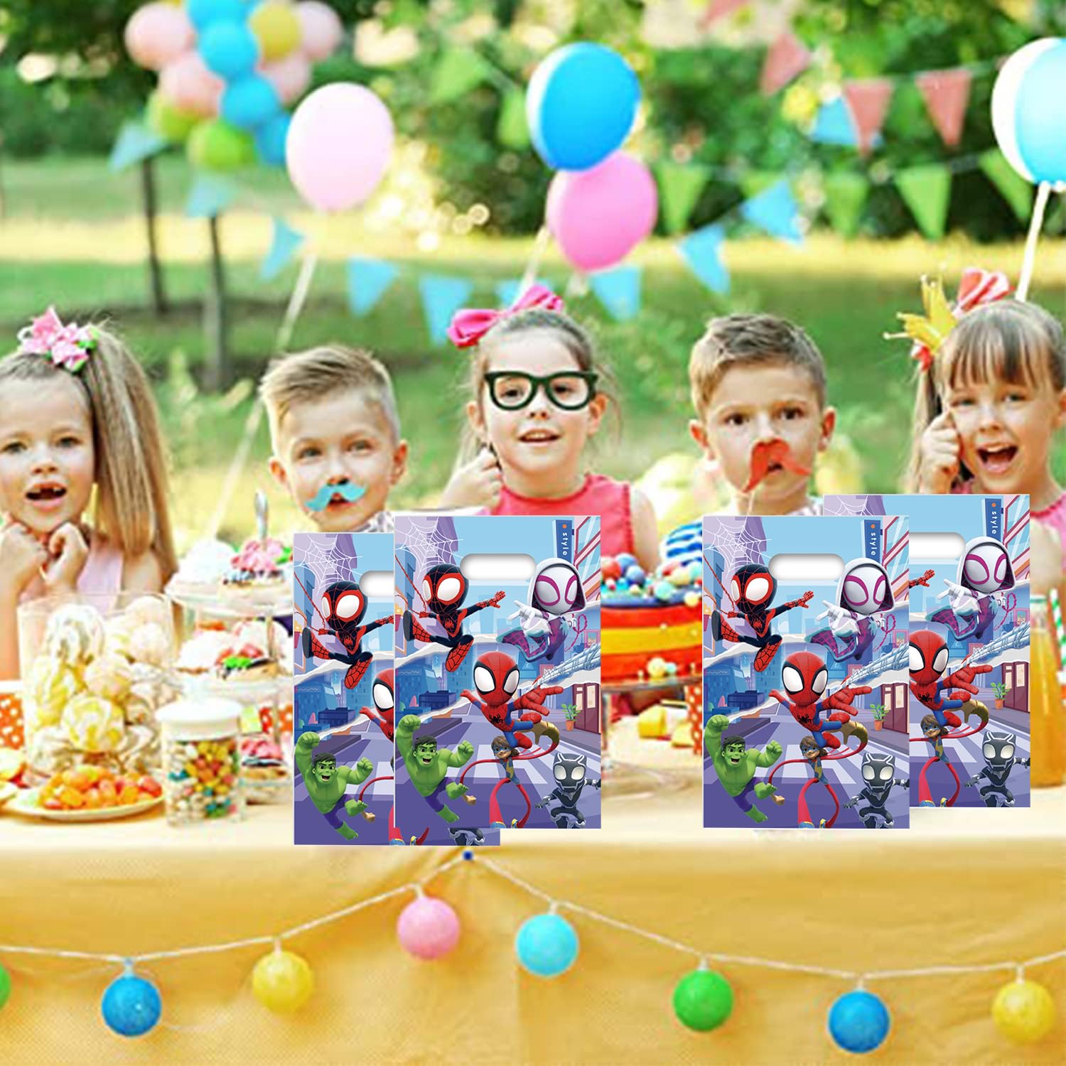 30Pcs Spidey and His Amazing Friends Party Gift Bags,Spidey Gooddie Bags Party Supplies Birthday Decoration Gift Bags Spidey Birthday Party Decorations