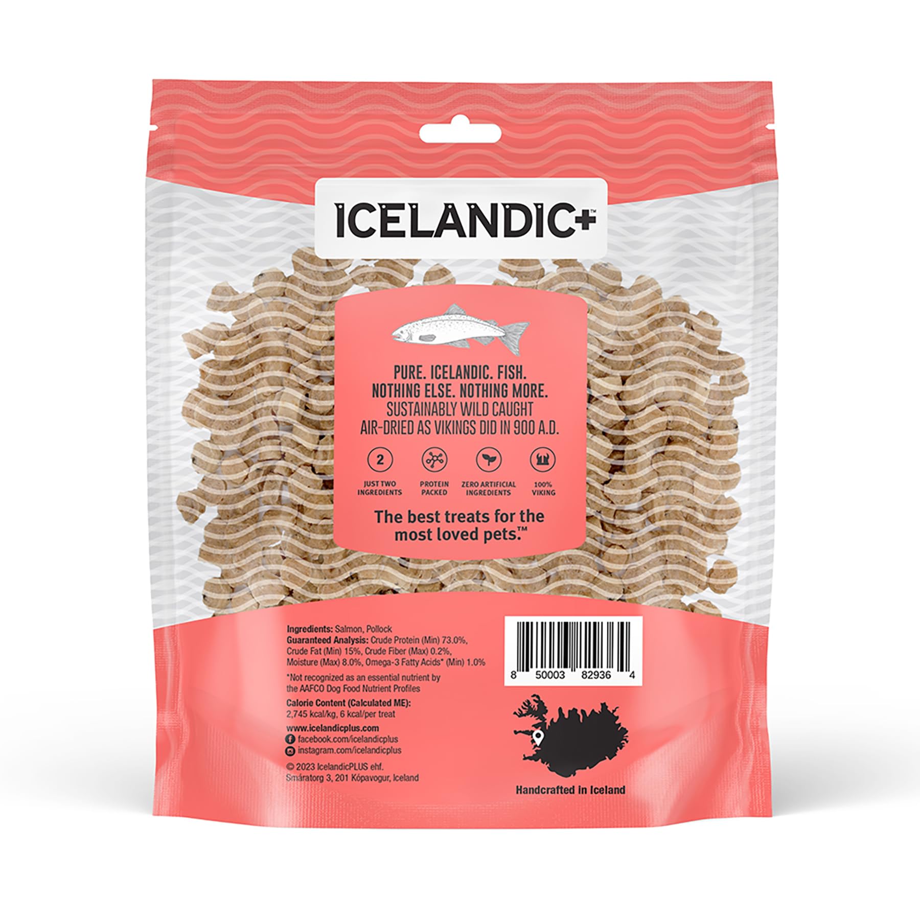 Icelandic+ Mini Fish Chips: Salmon 9oz - Dog Treats, for Training & Small Dogs, 2 Ingredient Air-Dried Crunchy Chips