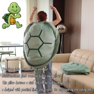 PTAEXCEL Wearable Turtle Shell Pillow, 47.2in/120cm Giant Wearable Turtle Shell Pillow, Removable Oversized Tortoise Shell Plush Turtle Stuffed Animal Dress up Cushion Costume for Adlut.