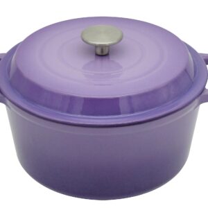 NWsystems 4.2 QT Cast Iron Dutch Oven, Non-stick and Enamel Interior, Multi-purpose Cooking & Baking, Suitable to All Kinds of Cooktops, Dishwasher Safe, and the Gift for Family and Friends - Violet