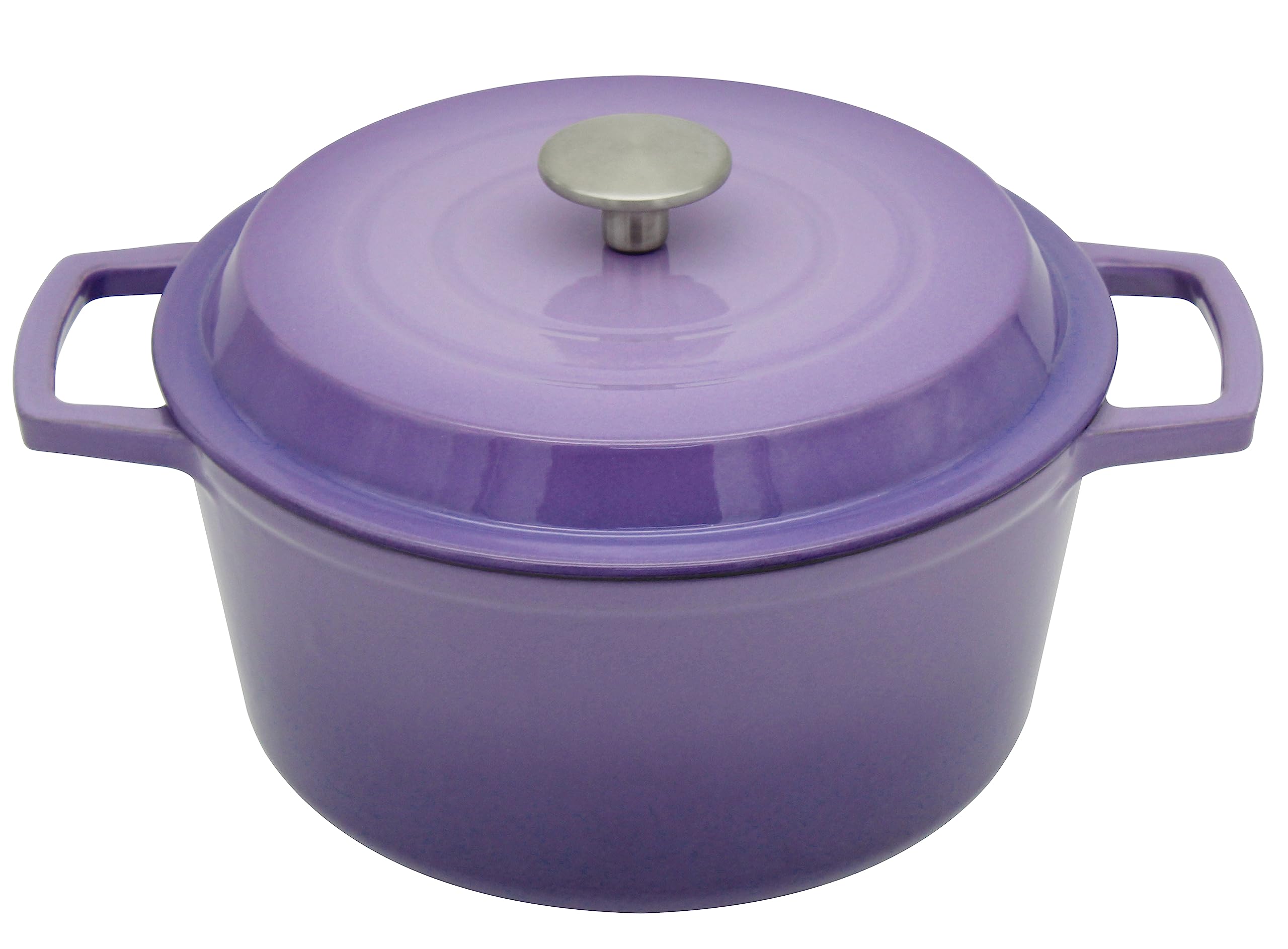 NWsystems 4.2 QT Cast Iron Dutch Oven, Non-stick and Enamel Interior, Multi-purpose Cooking & Baking, Suitable to All Kinds of Cooktops, Dishwasher Safe, and the Gift for Family and Friends - Violet