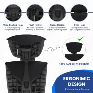 OFFICE LOGIX SHOP Embody Headrest Compatible with Herman Miller Embody Chair (Black Rythem Fabric/Gaphite Frame)