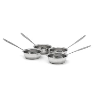 cocotte stainless steel 3.54 inch - 4 pcs mini cocotte with handle - ramekin for baking julienne, oven safe, 4.22 oz, ofxdd