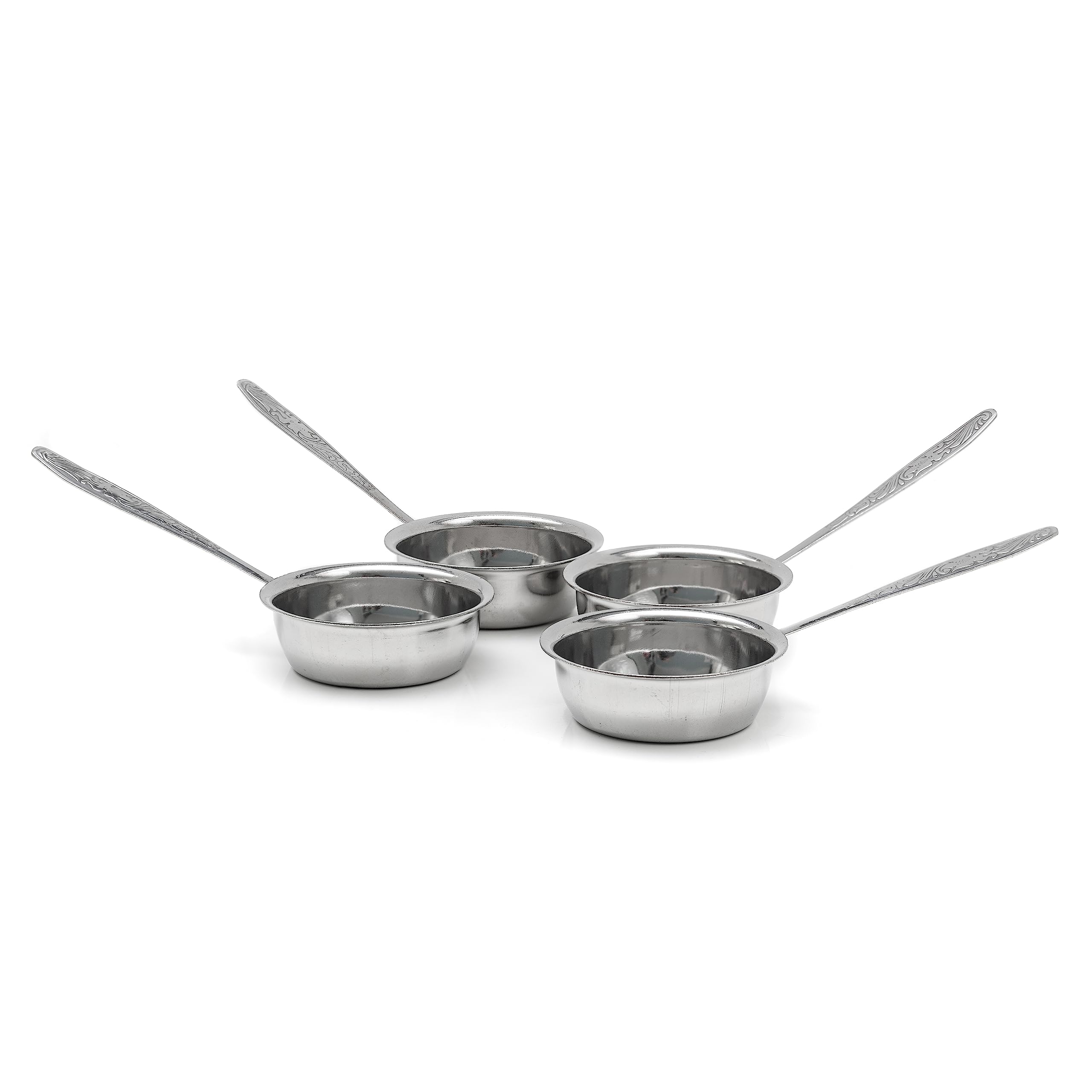 Cocotte Stainless Steel 3.54 Inch - 4 Pcs Mini Cocotte with Handle - Ramekin for Baking Julienne, Oven Safe, 4.22 Oz, OFXDD