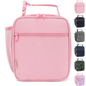 gyeukham lunch box for kids boys girls men women, insulated small soft cooler lunch bag kit for school work picnic travel - reusable portable lunchbox, pink