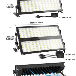 2 Pack 120W LED Shop Lights, 1000W Equiv 16000lm Super Bright LED Garage Light, IP66 Waterproof Outdoor Flood Light with Plug, 5000K Daylight White LED High Bay Light for Workshop Yard Garage Factory