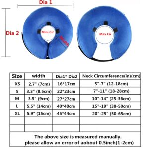 THAIN Soft Dog Recovery Protective Collar After Surgery-Cone Inflatable Collar for Dogs and Cats - Adjustable Washable Elizabethan Collar (XL)