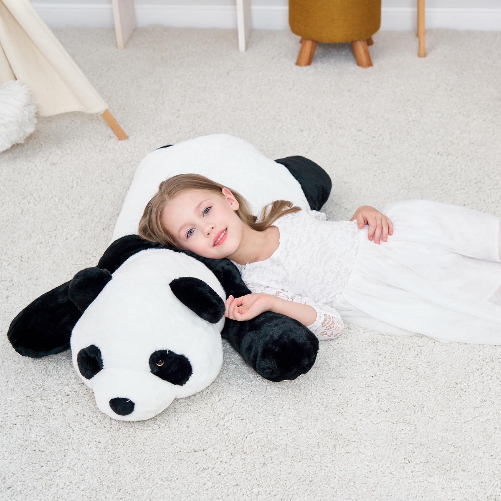 Doireum Panda Weighted Stuffed Animals, 1.87lbs Panda Stuffed Animal Cute Panda Weighted Plush Animals Hugging Pillow Toy for Boys Girls Valentine Christmas, 31.4 inch