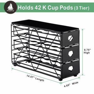 Flagship K Cup Holder 3 Tier Coffee Pod Holder for K Cup Organizer Save Space Countertop Kitchen (42 Pods Capacity)