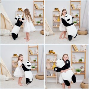 Doireum Panda Weighted Stuffed Animals, 1.87lbs Panda Stuffed Animal Cute Panda Weighted Plush Animals Hugging Pillow Toy for Boys Girls Valentine Christmas, 31.4 inch