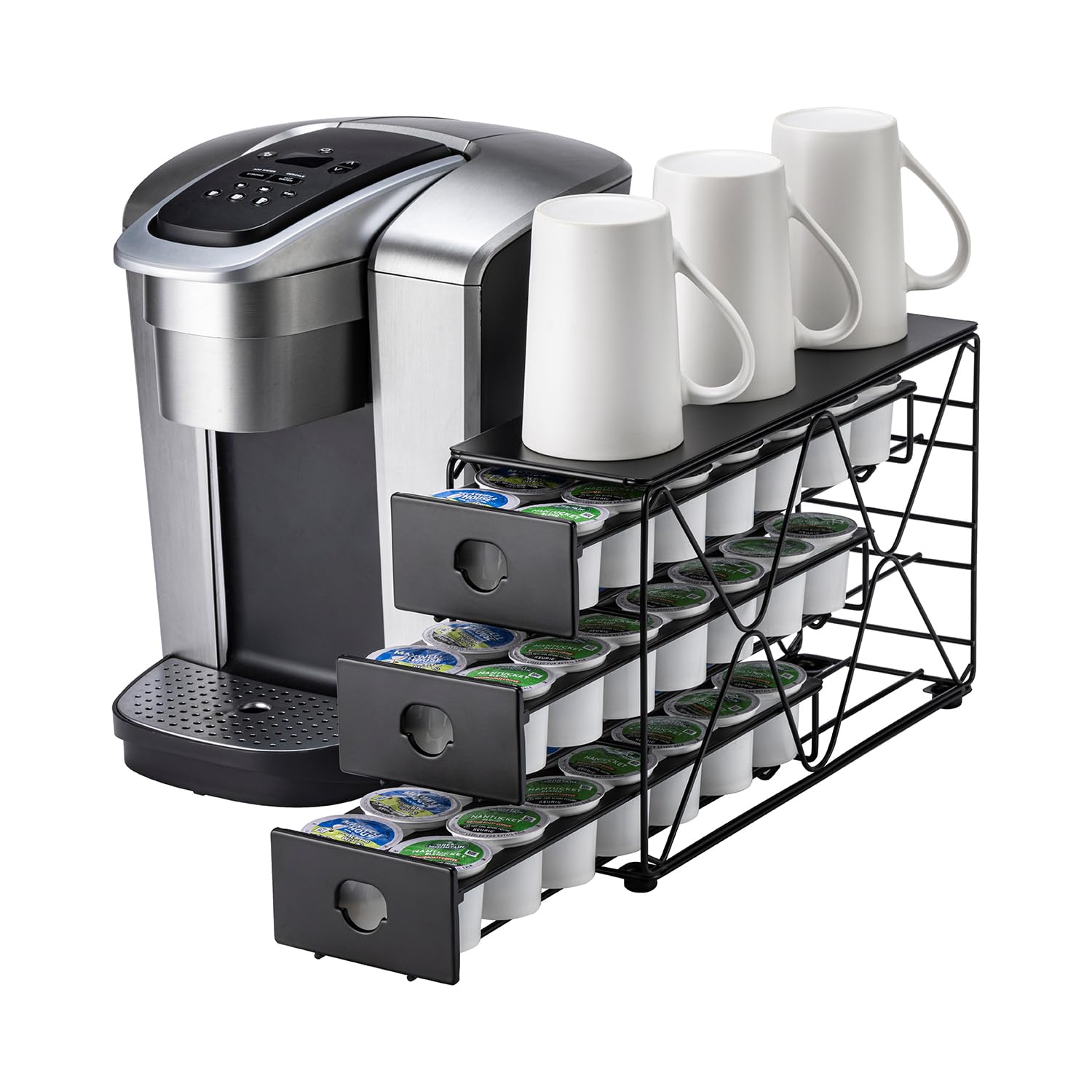 Flagship K Cup Holder 3 Tier Coffee Pod Holder for K Cup Organizer Save Space Countertop Kitchen (42 Pods Capacity)