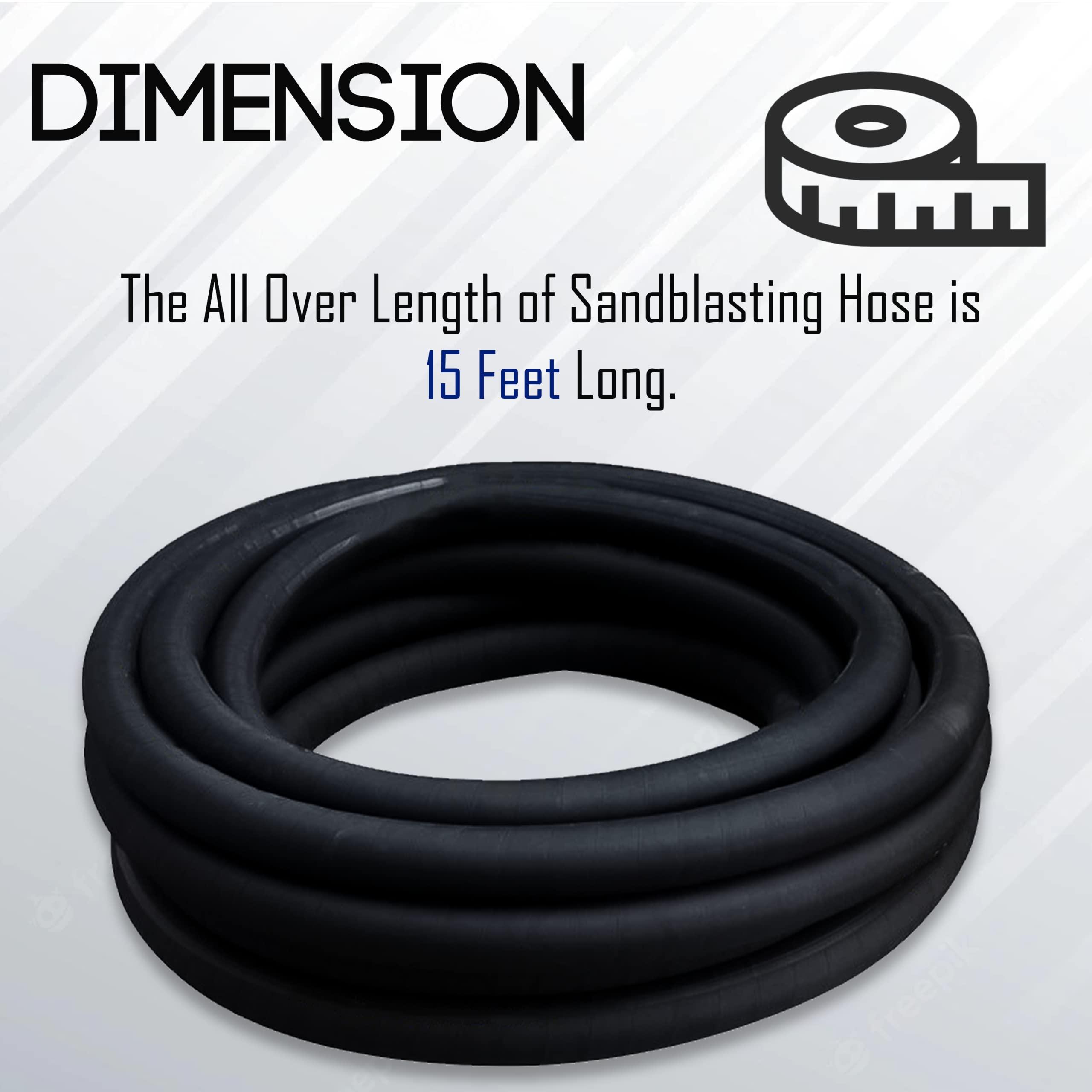 Simond Store - Abrasive Sandblast Hose 1/2" ID, 1" OD Blast Hose 15 Feet Long Sandblasting Hose