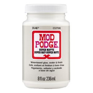 mod podge super matte, premium all-in-one glue, sealer, and finish, 8 fl oz, cs27596, clear