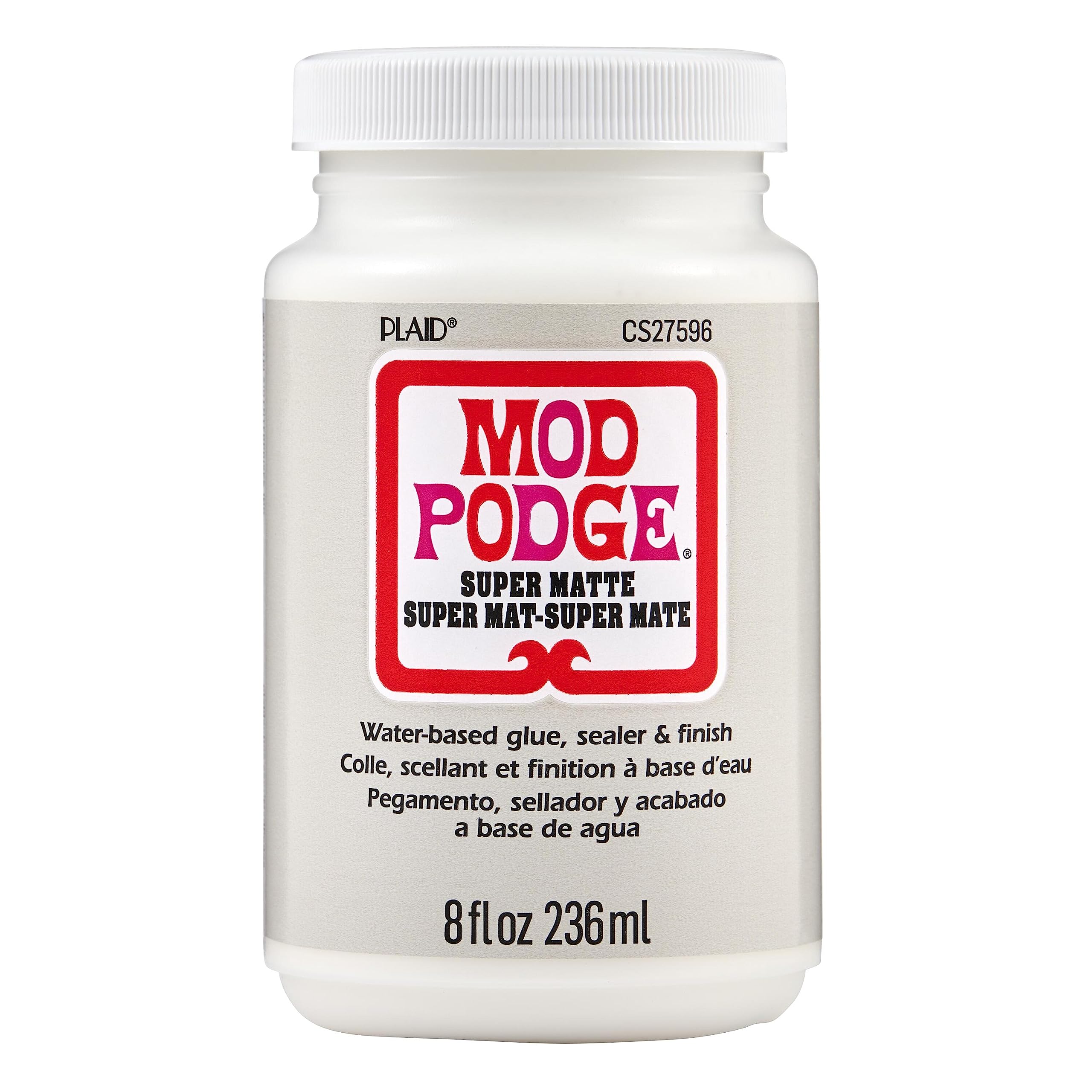 Mod Podge Super Matte, Premium All-in-One Glue, Sealer, and Finish, 8 fl oz, CS27596, Clear