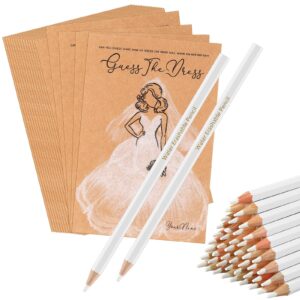 fulmoon 30 sets guess the dress bridal shower games for guests include wedding shower games cards and water soluble pencils fun wedding decorations party supplies games ideas (brown)