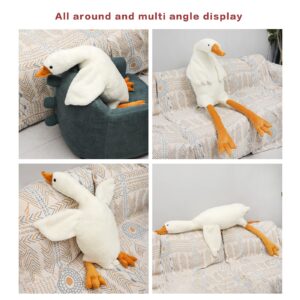 IEVEY 35'' Great Goose Stuffed Animal,Big Huge Goose Plush Pillow Toy,Super Soft Duck Plush Toy,Cute Giant White Swan Plushie Hugging Pillow for Girls Boys