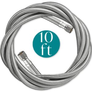 refrigerator water line for ice maker braided - 10' pex water supply lines hose for fridge outlet box with 1/4 comp fitting