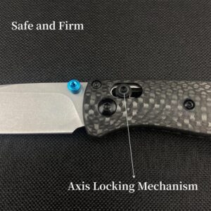 HUAAO Mini Bugout Knife, Axis Lock Knife with 8Cr18MoV Blade,Carbon Fiber Handle, EDC Folding Pocket Knife with Belt Clip for Camping