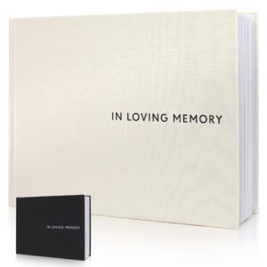 zicoto beautiful linen funeral guest book for the celebration of life - the perfect in loving memory book with ample space to sign in for guests - premium craftsmanship for honoring loved ones