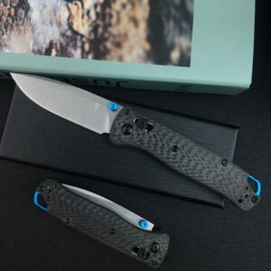 Thumb Open Mini EDC Folding Pocket Knife,Axis Lock Knife,2.7'' S30V Blade,Carbon Fiber Handle,Bugout 533 Knife with Belt Clip,Gift for Man and Dad