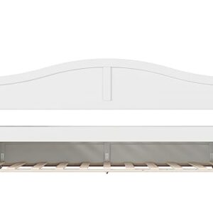 AFI, Acadia Twin Size Wood Daybed Frame with Twin Trundle, White