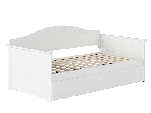 AFI, Acadia Twin Size Wood Daybed Frame with Twin Trundle, White