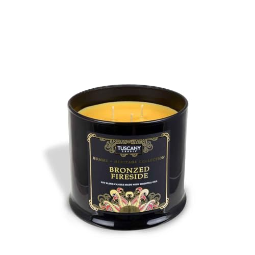 Tuscany Candle Bronzed Fireside Scented Jar Candle, 15 oz