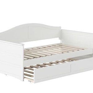 AFI, Acadia Twin Size Wood Daybed Frame with Twin Trundle, White