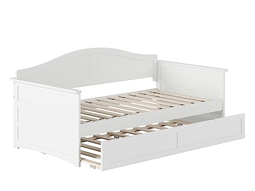 AFI, Acadia Twin Size Wood Daybed Frame with Twin Trundle, White