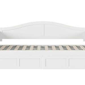 Acadia Twin Wood Daybed with Set of 2 Drawers in White