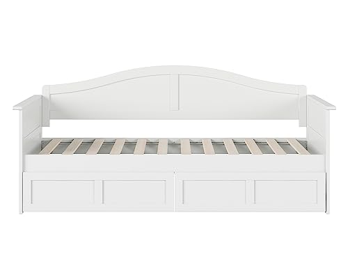 Acadia Twin Wood Daybed with Set of 2 Drawers in White