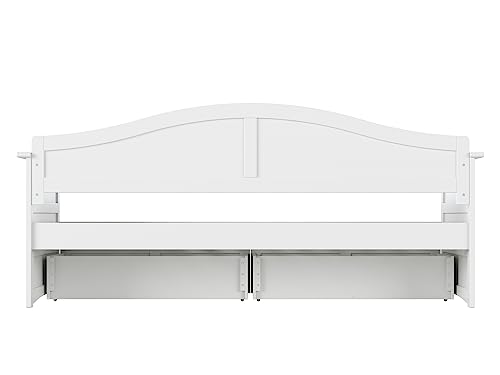 Acadia Twin Wood Daybed with Set of 2 Drawers in White