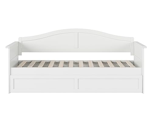 AFI, Acadia Twin Size Wood Daybed Frame with Twin Trundle, White