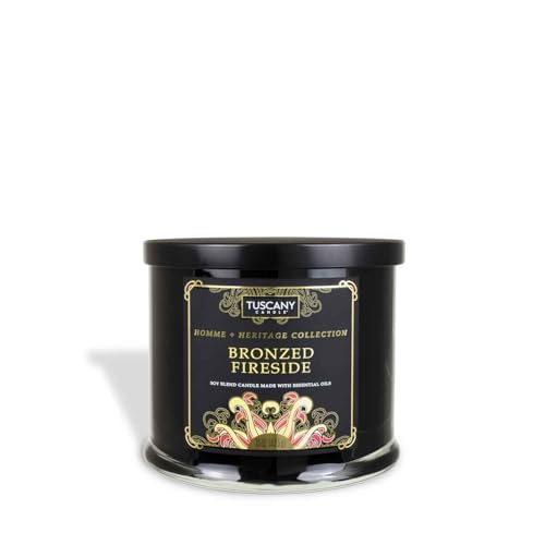 Tuscany Candle Bronzed Fireside Scented Jar Candle, 15 oz