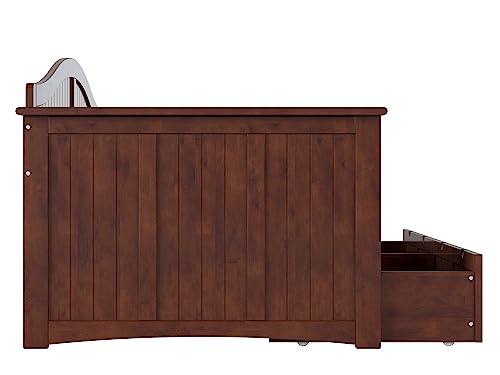 AFI, Nantucket Twin Size Wood Daybed Frame with 2 Storage Drawers, Walnut (Brown)