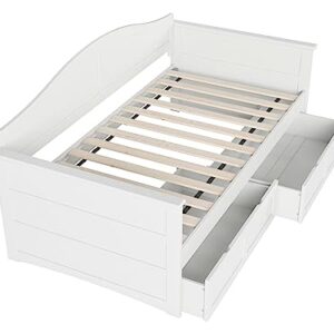 Acadia Twin Wood Daybed with Set of 2 Drawers in White